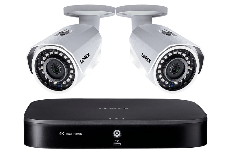 HD Camera System with 8-Channel 4K DVR and Two 1080p HD Metal Outdoor Cameras, 150FT Night Vision