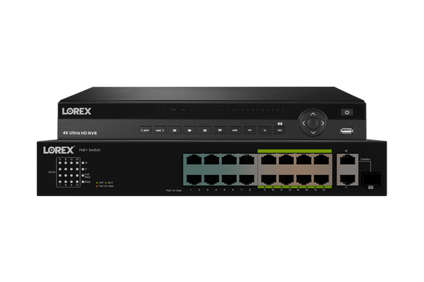 Lorex 4K (32 Camera Capable) Elite Series 8TB NVR with 16 Channel PoE Switch