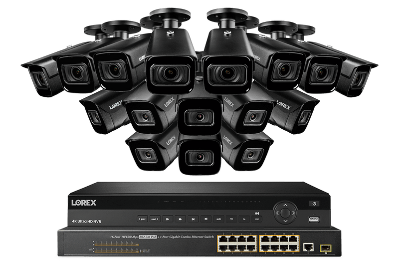 32-Channel 4K Nocturnal NVR System with Eight Audio and Eight Motorized Varifocal Smart IP Cameras