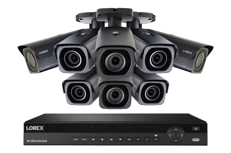 4K Nocturnal IP NVR System with 32-channel NVR, 4K IP Motorized Zoom Bullet Cameras, 250FT Night Vision