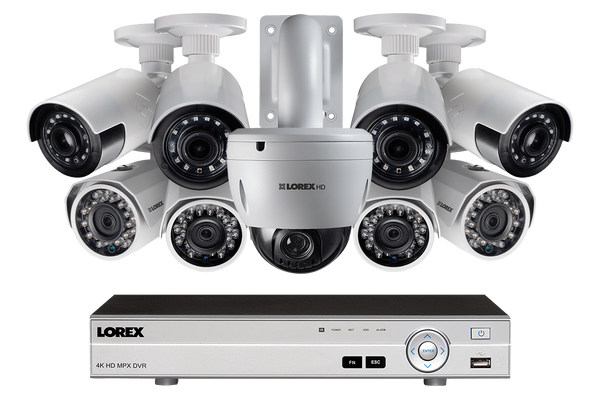 9 Camera HD Home Security System featuring 4 Ultra-Wide Angle Cameras and PTZ