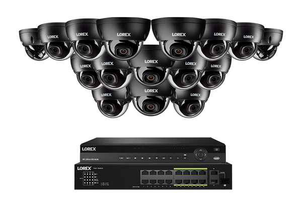 Lorex Elite Series 4K 32 Camera Capable 8TB Wired NVR System with 8MP (4K) A10 IP Dome Cameras