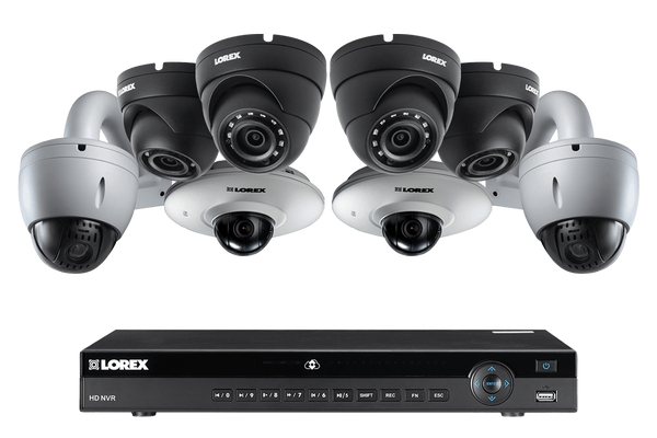 8 Channel IP Security Camera System featuring Four 2K Resolution Cameras, Audio and PTZ Function