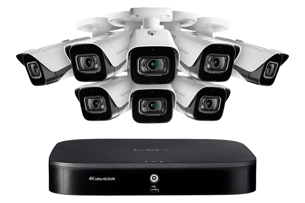 4K Ultra HD 8 Channel Security System with 8 Ultra HD 4K (8MP) Outdoor Audio Metal Cameras, 135ft Color Night Vision
