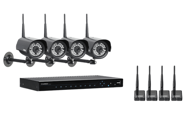 Wireless surveillance camera system with wireless camera and monitor