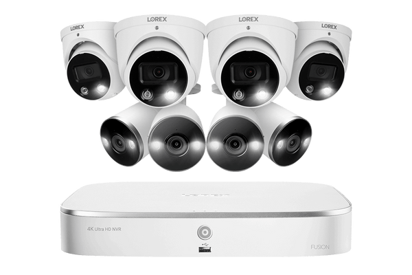 4K 8-channel 3TB Wired NVR System with 8 Smart Deterrence Cameras