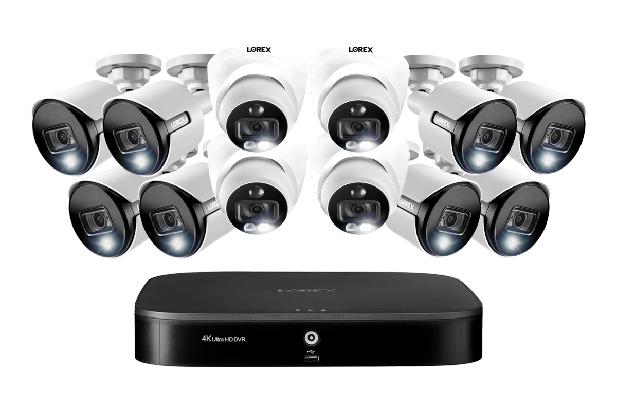 4K resolution surveillance camera system with 12 cameras