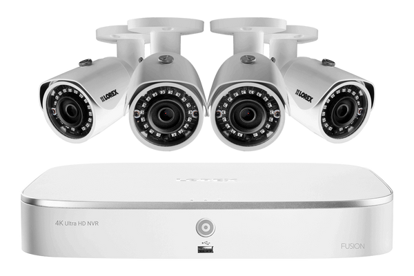 2K (4 Megapixel) Home Security System with 4 IP Cameras, 130ft Color Night Vision