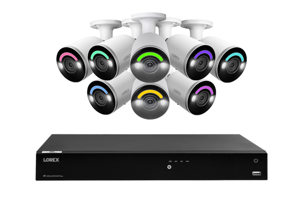 Lorex Fusion Series 4K 16 Camera Capable (Wired or Fusion Wi-Fi) 4TB Wired NVR System with Wired 4K IP Bullet Cameras