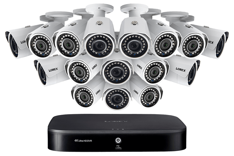 2K Super HD 16-Channel Security System with Sixteen 2K (5MP) Cameras, Advanced Motion Detection and Smart Home Voice Control