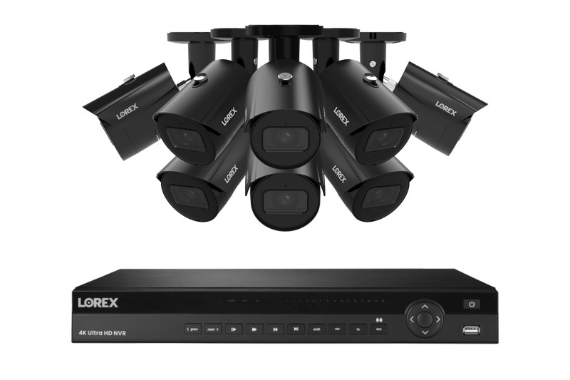 Lorex Fusion Series 4K 16 Camera Capable (Wired or Fusion Wi-Fi) 4TB Wired NVR System with 4MP (2K) A4 IP Bullet Cameras