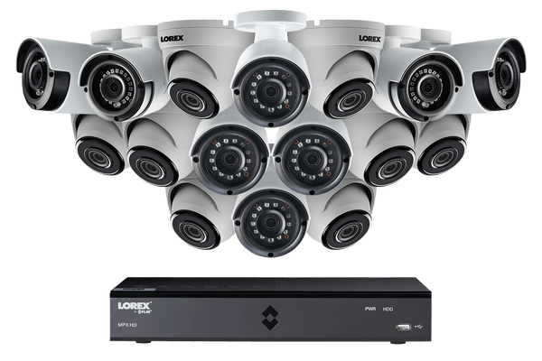 HD Security Camera System with eight Bullet and eight Dome Cameras