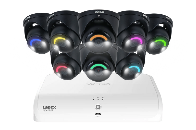 Lorex Fusion Series 4K 16 Camera Capable (8 Wired + 8 Fusion Wi-Fi) 2TB Wired System with H16 IP Dome Cameras - Black 8