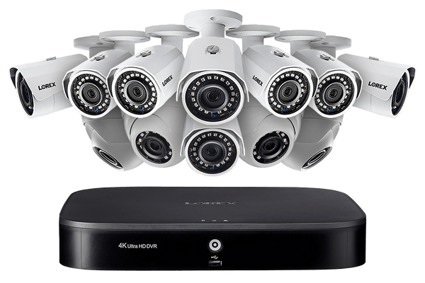 16-Channel Security System with Twelve 1080p HD Outdoor Cameras, Advanced Motion Detection and Smart Home Voice Control