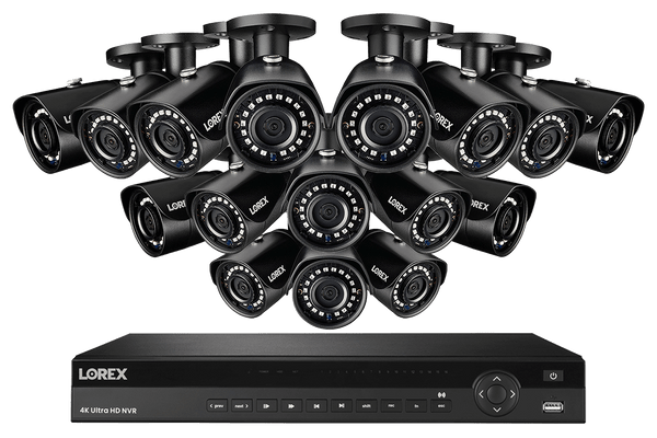 IP Security Camera System with 16-Channel NVR and 16 Weatherproof 2K (5MP) Cameras with Color Night Vision