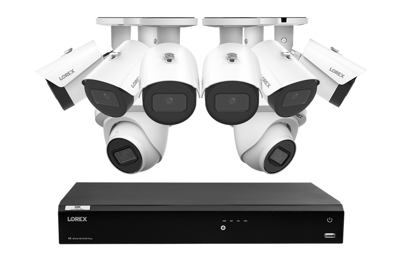 Lorex 4K Fusion 4TB Wired NVR System with Six 4K IP Bullet Cameras and Two 4K IP Dome Cameras