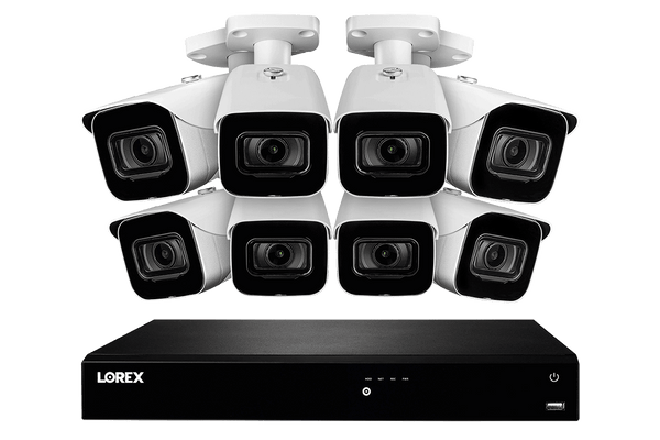 4K Ultra HD 16-Channel Fusion NVR System with 8 Outdoor 4K (8MP) IP Cameras