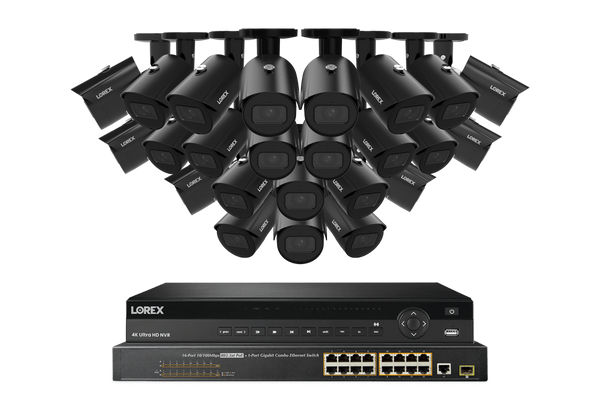 Lorex Pro Series 4K 32 Camera Capable 8TB Wired NVR System with 4MP (2K) A4 IP Bullet Cameras