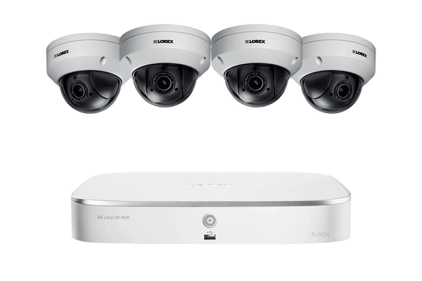 Lorex 4K 16 Camera Capable (8 Wired and 8 Wi-Fi) 2TB NVR System with Four 2K Pan Tilt Zoom IP Cameras