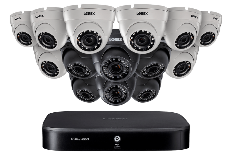 16-Channel Security System with Fourteen 1080p HD Dome Cameras, Advanced Motion Detection and Smart Home Voice Control