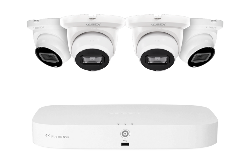 Lorex Fusion Series 4K 16 Camera Capable (8 Wired + 8 Fusion Wi-Fi) 2TB Wired NVR System with 4MP (2K) A4 IP Turret Cameras - White 4