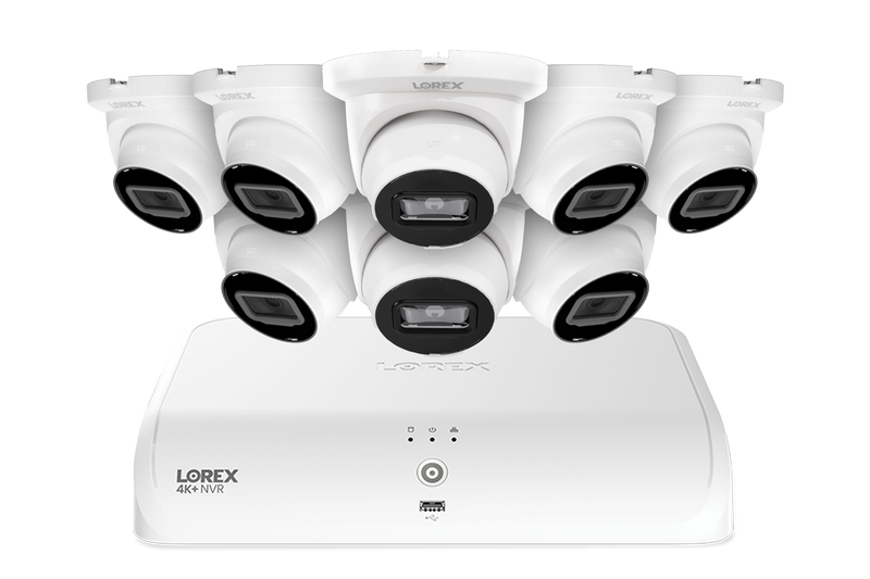 Lorex Fusion Series 4K+ 16 Channel (8 Wired + 8 Fusion Wi-Fi) 2TB Wired System with A4 Wired 2K IP Turret Cameras