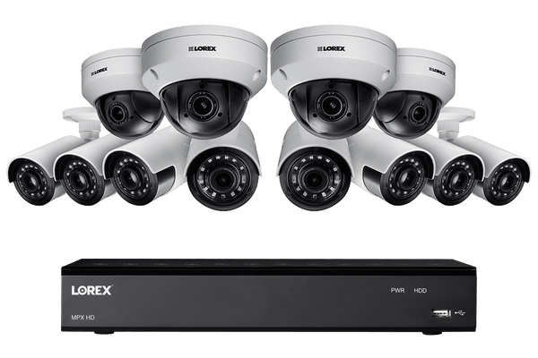 HD 1080p Home Security System featuring 8 Ultra Wide Angle Cameras and 4 PTZs