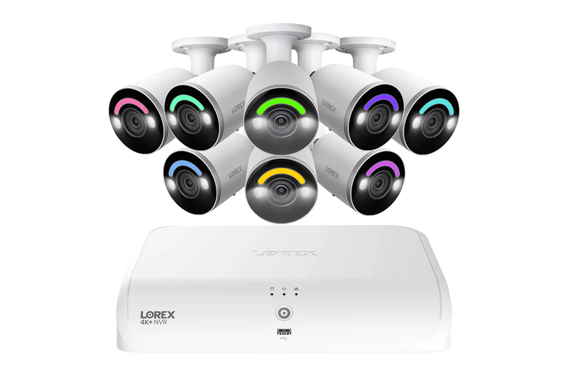 Lorex Fusion Series 4K+ 16 Channel (8 Wired + 8 Fusion Wi-Fi) 2TB Wired System with H12 Wired 4K IP Bullet Cameras - 8