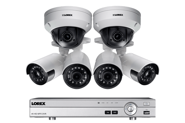 HD Home Security System featuring 4 Ultra Wide Angle Cameras and 2 PTZ Outdoor 4x Zoom Cameras