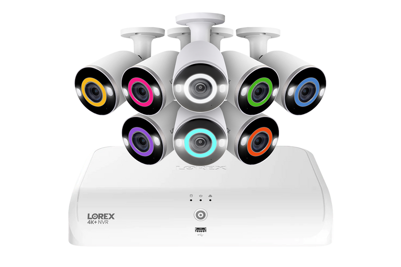 Lorex Fusion Series 4K 16 Camera Capable (8 Wired + 8 Fusion Wi-Fi) 2TB Wired System with H16 IP Bullet Cameras - 8