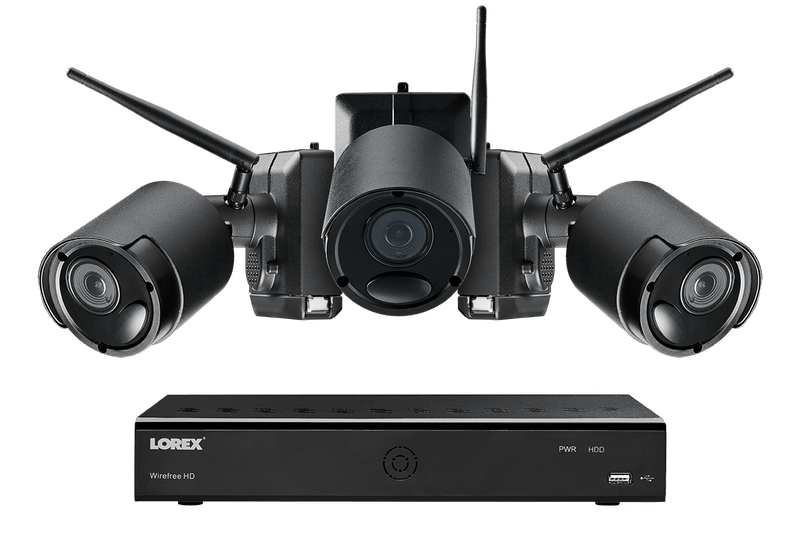 1080p Wire Free Camera System with Three Battery Powered Metal Cameras, 65ft Night Vision, Two-Way Audio, and a 1TB Hard Drive