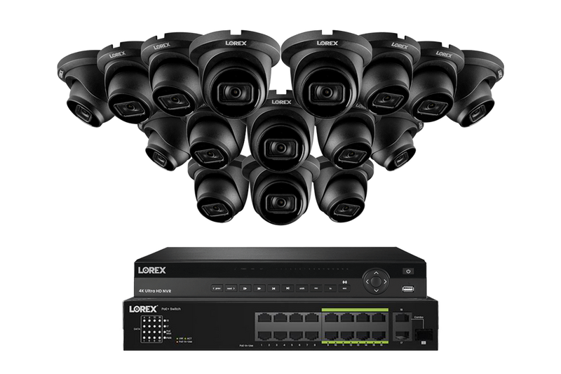 Lorex Elite Series 4K 32 Camera Capable 8TB Wired NVR System with A14 IP Dome Cameras