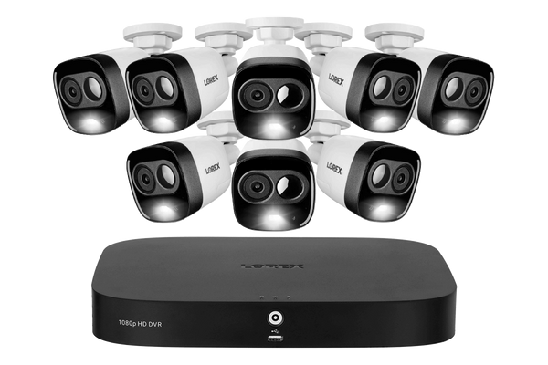 1080p 16-Channel Wired DVR Security System with 8 Active Deterrence Cameras, Smart Motion Detection and Face Recognition