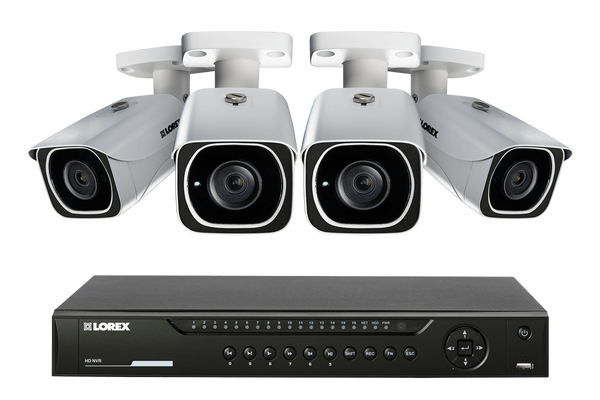 IP Camera System with 4 Ultra HD 4K Security Cameras & Lorex Cloud Connectivity