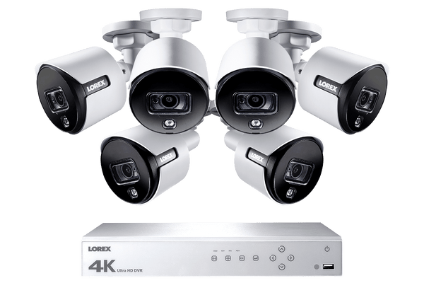 4K Ultra HD 8 Channel Security System with 6 Active Deterrence 4K (8MP) Cameras