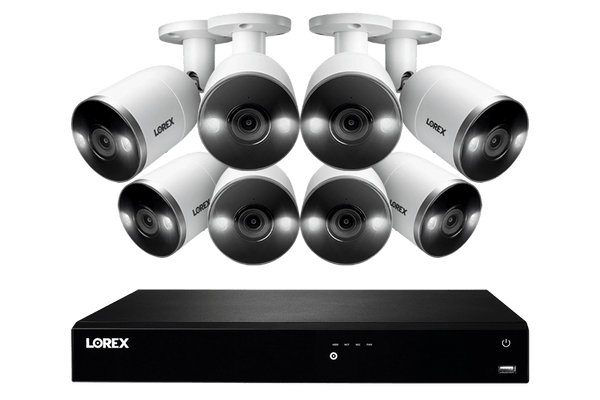 16-Channel 4K Ultra HD Fusion NVR System with 8 Smart Deterrence IP Cameras and 3TB Hard Drive