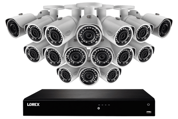 2K IP Security Camera System with 16 Channel NVR and 16 Outdoor 2K 5MP IP Cameras, Color Night Vision