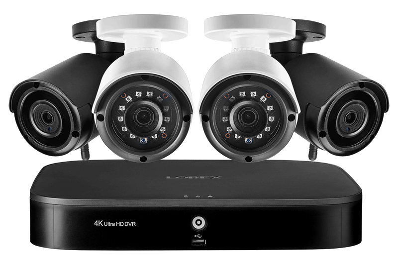 8-Channel Wired/Wireless Security Camera System with Two Wireless and Two 2K (4MP) Resolution Security Cameras
