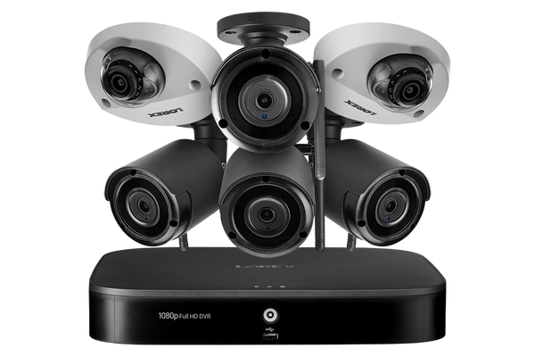 Outdoor Surveillance System with 2 HD 1080p Cameras and 4 HD 1080p Wireless Cameras