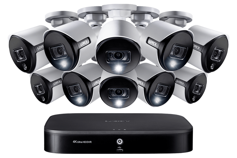 4K Ultra HD 16-Channel Security System with 10 Active Deterrence 4K (8MP) Cameras, Advanced Motion Detection and Smart Home Voice Control