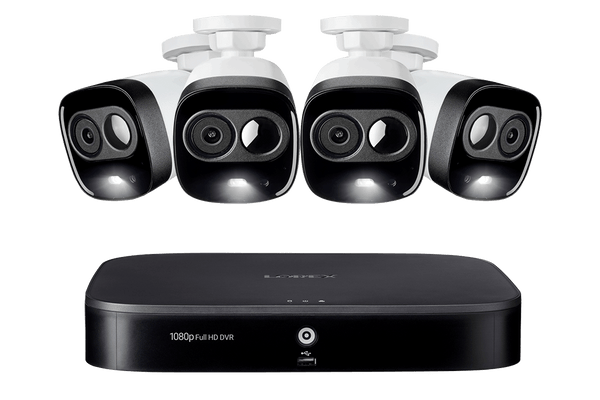 1080p HD 8-Channel Security System with 4 1080p Active Deterrence Security Cameras, Advanced Motion Detection and Smart Home Voice Control - Lorex Corporation