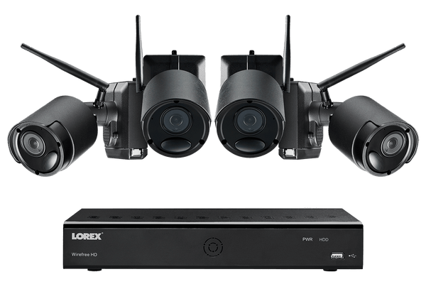 1080p Wire Free Camera System with Four Battery Powered Metal Cameras, 65ft Night Vision, Two-Way Audio, and a 1TB Hard Drive - Lorex Corporation