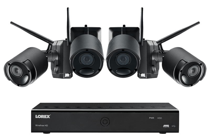 1080p Wire Free Camera System with Four Battery Powered Metal Cameras, 65ft Night Vision, Two-Way Audio, and a 1TB Hard Drive - Lorex Corporation