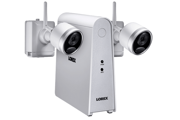 1080p Wire Free Camera System with Two Battery-Powered White Cameras, 65ft Night Vision, Two-Way Audio - Lorex Corporation