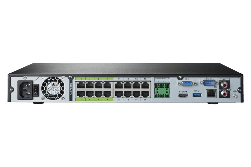 16-Channel 4K Nocturnal NVR System with Eight Audio Domes and Eight Motorized Varifocal Smart IP Cameras - Lorex Corporation