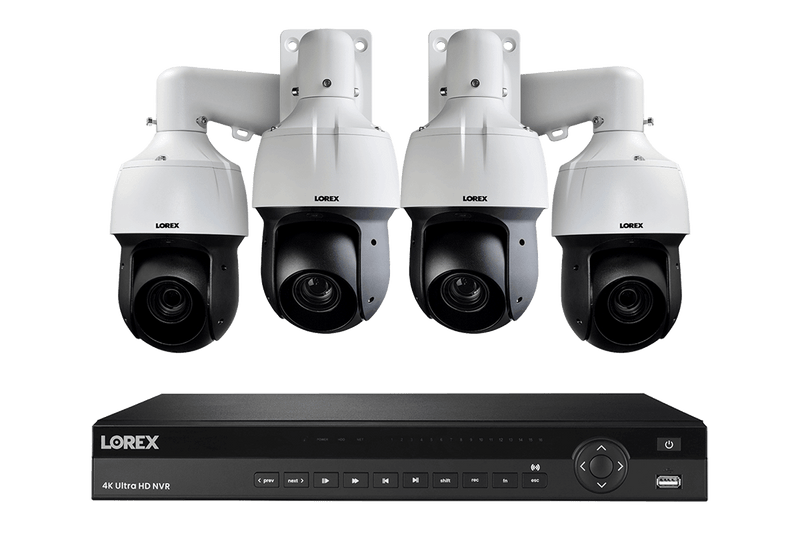 Lorex 16-Channel Wired NVR System with Four 2K PTZ cameras featuring 12x Optical Zooms - Lorex Corporation