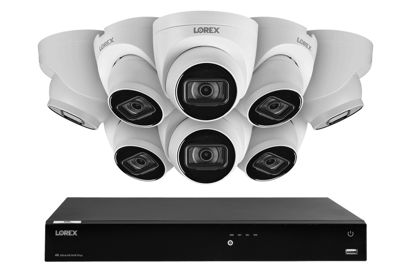Lorex Fusion 4K (16 Camera Capable) 3TB Wired NVR System with 8 IP Dome Cameras featuring Listen-In Audio - Amazon - Lorex Corporation