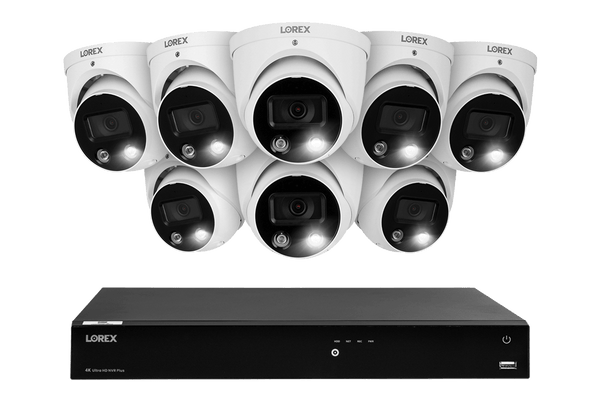 Lorex Fusion 4K (16 Camera Capable) 3TB Wired NVR System with Dome Cameras Featuring Smart Deterrence and Two-Way Talk - Lorex Corporation